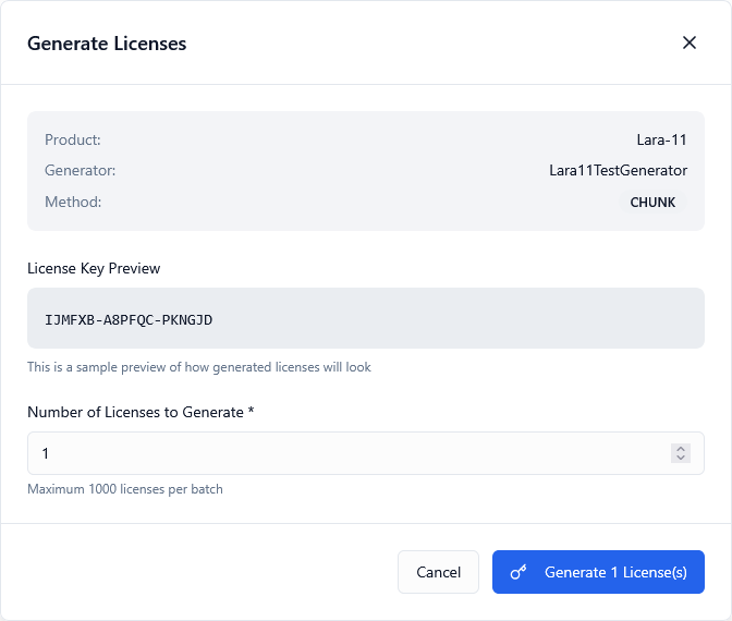 Generate Modal Screenshot