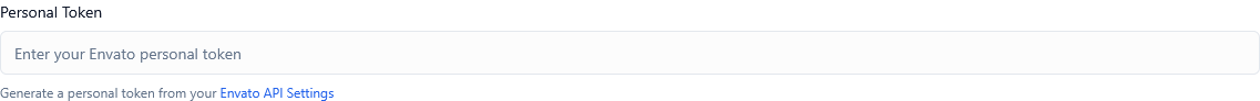 Envato Personal Token Configuration