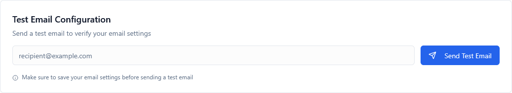 Test Email Interface